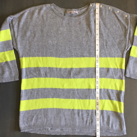 GAP Citron Colorblock Stripe Cotton Cashmere Blend Sweater, size Medium Tall ❤️ - Picture 11 of 13
